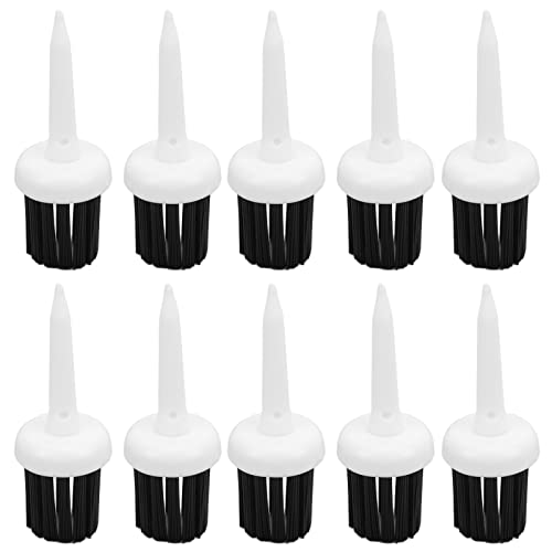 GRCFUMO 10 Pcs Tees Brush Type, Tee More Distance Brush, Plastic Brush, Unbreakable Tee Brush, More Distance and Low Resistance for Driver Training (White Black Hair)