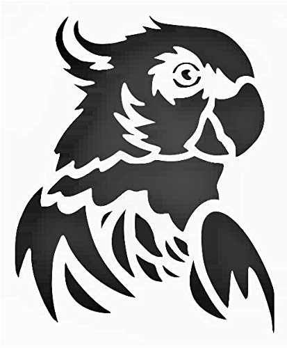 Rubstamper Parrot Reusable Sturdy Stencil Clear Custom Cut Plastic Sheet Template Cutout Sign DIY Supplies for Airbrush Painting Drawing 1-5x6 inch