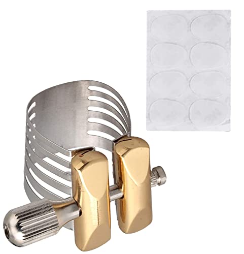 TUOREN Alto Saxophone Mouthpiece Ligature Fastener and 8pcs Cushions Pad for Alto Sax Saxophone...