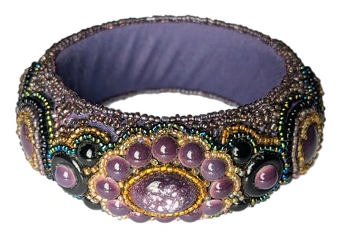 Bracelet jonc perles de verre et porcelaine pour sublimer vos tenues d'été