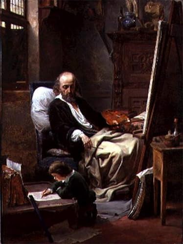 Tableau Louis Haghe le jeune artiste impression d'art vintage murale 60x90cm