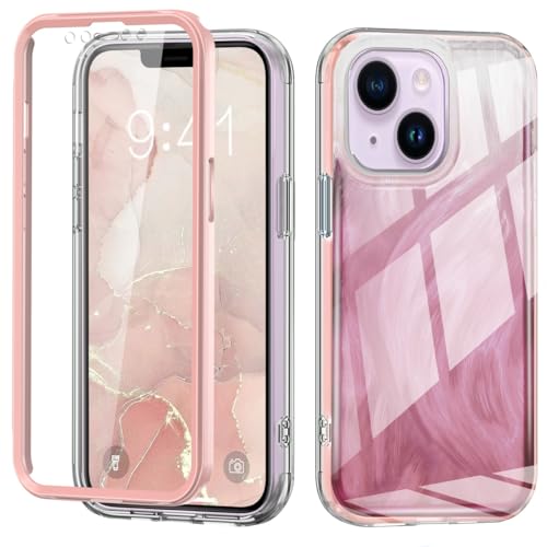 Coque iPhone 14 rose transparente pour style urbain