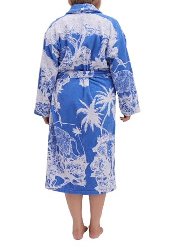 Desmond & Dempsey Unisex Towel Robe | 100% Organic Cotton Bathrobe | Printed & Absorbant (US, Alpha, Unisex, S - XL) 5