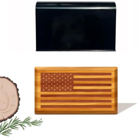 Car Air Freshener - Wood Air Freshener - American US Flag Design - Car Odor Eliminator for Visor Clip - Sun Visor Clip Scent (Starter Kit/Teak Scent)