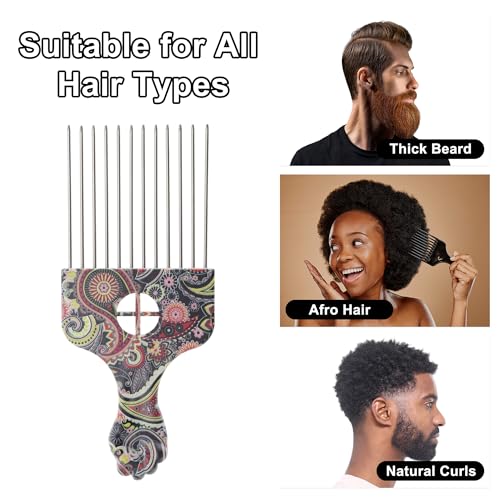 Peine metalico con diseño floral para cabello rizado miniatura 7