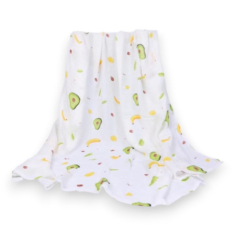 HONOR YOUR HOME Cotton 2-Layer Muslin Baby Blanket - Avocado Print | Soft, Breathable & Skin-Friendly | Lightweight, Warm & Gentle Baby Swaddle for Everyday Use & Comfort-image-10