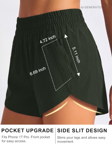 Image of BMJL Women's Athletic Shorts Running Workout Shorts Gym High Waisted Summer Short with Waistband Pocket