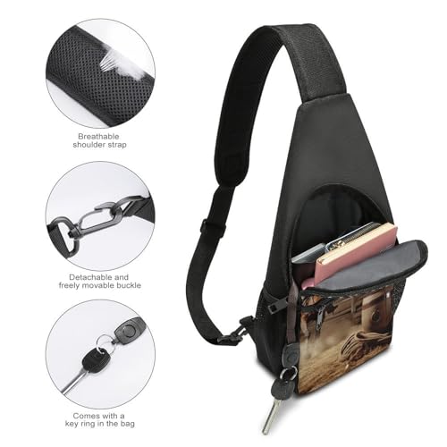 Mochila tipo bandolera blanca para senderismo y uso casual miniatura 4