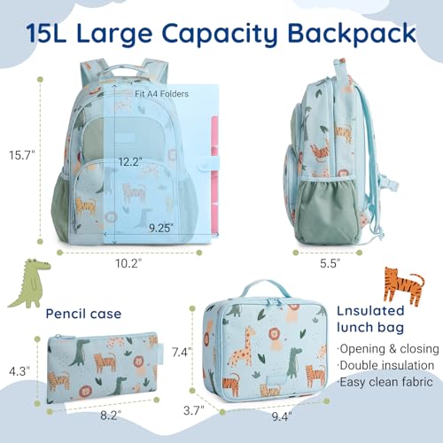 Image of mommore Kids Backpack Set Kindergarten School Bookbag for Boys Girls