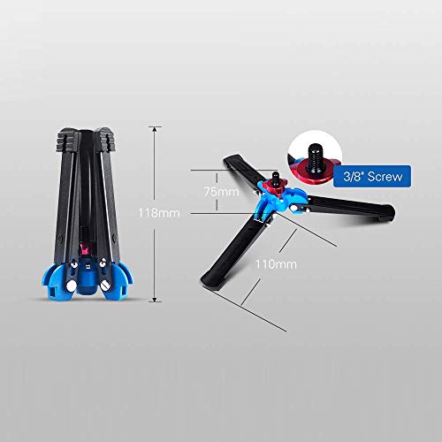 Image of MVPRO Portable Universal Mini Three Feet Support Tripod Stand Base Monopod Stand for Monopod Ball Head with 3 /8 inch Screw to 1 /4 inch Stud Converter