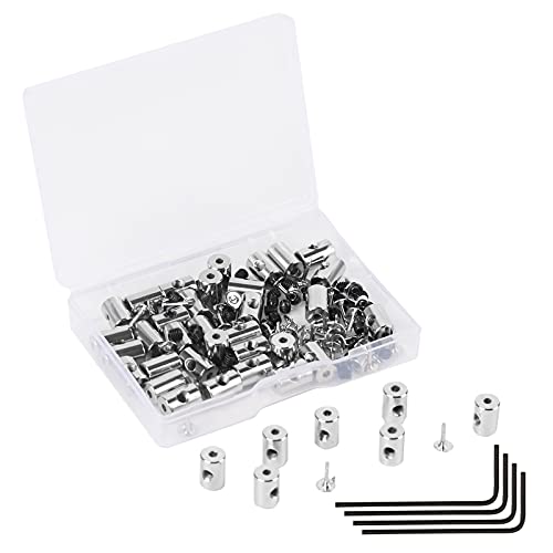 SUBANG 40 Pairs Pin Keepers Pin Locks Pin Backs Locking Clasp Locking Pin Keeper Backs with 4 Wrench and 40 Pieces Blank Pins All in Storage Case,9mm x 6mm(Silver)