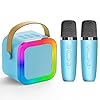 Mini Karaoke Machine for Kids Adults,Portable Bluetooth Speaker, 2 Wireless Microphones with Fun Voice Changing Function-Toys for 5 6 7 8 9 10 Year Old Girl Boys Birthday Gifts Ideas