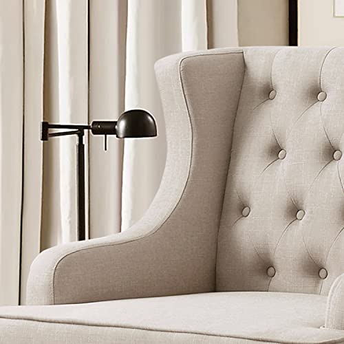 Rosevera Emmie Accent Chairs, Upholstered Armchair,Linen Fabric Comfy Reading Seat Lounge For Living Room Bedroom Apartment,Easy Assembly, Natural #TOP4