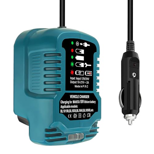 Mini caricatore da auto per Makita 18 V batteria con display LED, ricambio per Makita 18 V BL1830 BL1840 BL1850 BL1860