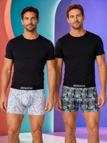 Image of Men's Printed Trunks, Pack of 2 | Abstract Geometric Design | Stretchable Elastic Waistband | Comfortable Regular Fit Underwear
