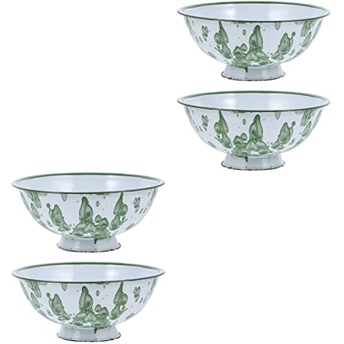 Bestonzon 4Pcs Rice Wash Salad Decor Tall Bacon Cooking Oz Phos Indoor Chinese Camping Cuisines Kitchen Cm Retro Multipurpose Slip Asian Classic Capacity Trays Dishes Style Soup For Fruits #TOP28