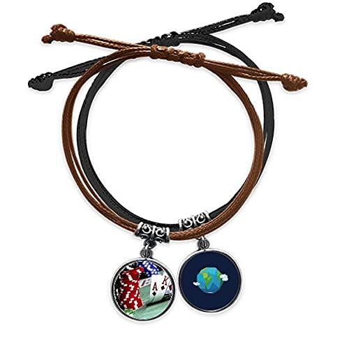 Pulsera de cuero con fichas de póquer el regalo ideal para jugadores
