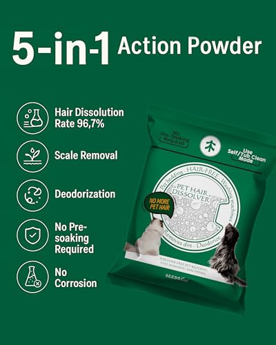 Image of Pet Hair Dissolver for Washing Machine - Dog & Cat Hair Remover, 96.7% Hair Dissolution, Stain /Hair Remover for Laundry, Up to 6 Months of Use, HE /Top /Front-Load Compatible, Septic Safe