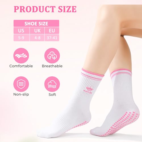 Image of Pilates Grip Yoga Socks for Women Cute Non Slip Socks