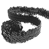 Wudaizhi 1 M Elastische Paillettenverkleidung 3-Reihen Flache Glitzer Stretch Bling Paillette Stoffband Applikat Spitzenband Für Kleiderverzierung Stirnband