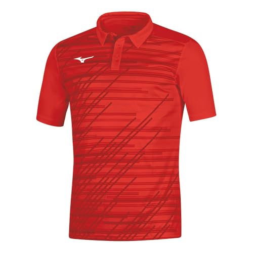 MIZUNO Chiba Polo M T-Shirt, Rouge, S Hommes