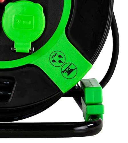 Rev Avvolgicavo In Plastica 40Mt Ip 44 4-Fold Nero-Verde - 3