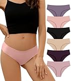 DEANGELMON Seamless Underwear for Women No Show Bikini Panties Comfortable Stretch Invisible Ladies Hipster Briefs 6 Pack X-Large