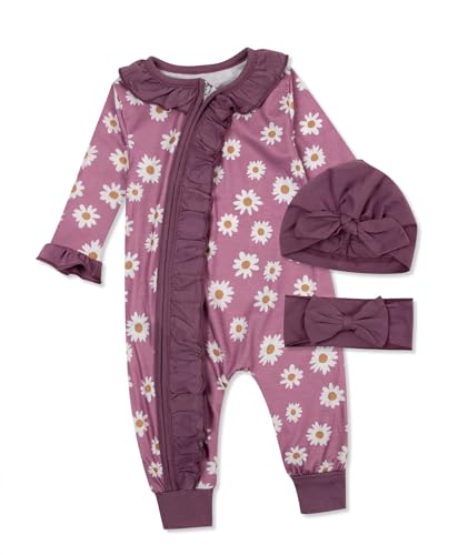 Image of Abbence Preemie Newborn Baby Girl Romper 3-Piece Set
