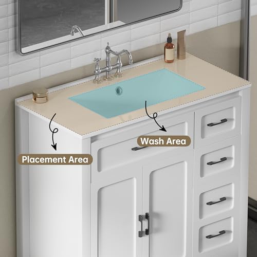 Findepot 36 Inch Ceramic Bathroom Vanity Sink Top thumb #3