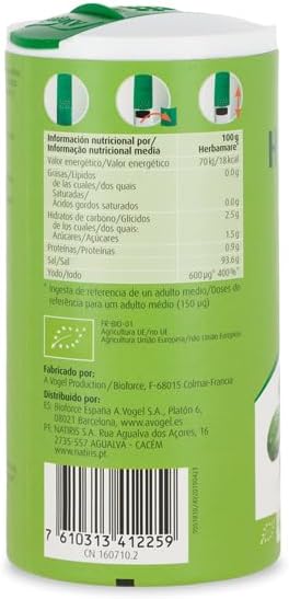 A.Vogel Herbamare | Sal Marina No Refinada | Sal de Hierbas, Hortalizas Frescas y Alga Marina Kelp | Condimento Natural Bio | Realza sabores de ensaladas y sopas | Ideal para cocinar | 250 gramos - 2