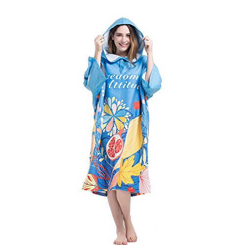 JIAN YA NA Séchage rapide Serviette poncho à capuche et coupe-vent et chaud antibactérien Changement Robe de plage pour surfer sur Internet et de natation, Autumn Scenery