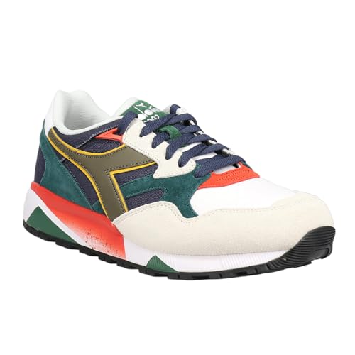 Diadora Mens N9002 Navy Lace Up Sneakers Shoes Casual - White2