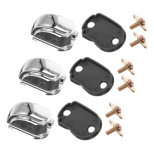 VANZACK 3pcs Triangle Drum Lug Set Snare Drum Metal Lugs Replacement for Set Accessories