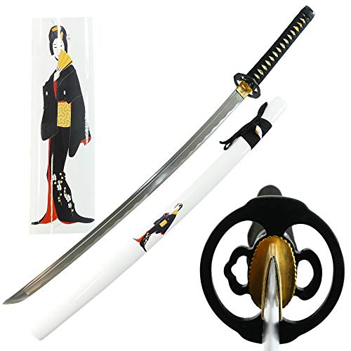 MAKOTO Handmade White Sharp Katana Samurai Sword 40