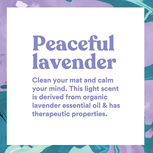 ASUTRA Yoga Mat Cleaner Spray (Peaceful Lavender), 4 fl oz - No Slippery Residue, Organic Essential Oils, Deep-Cleansing for Fitness Gear & Gym Equipment, Microfiber Towel Included