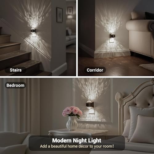 Image of JandCase Night Lights Plug into Wall, 2 Pack Star Projector Night Light with 5000K Daily White, Automatic Galaxy Nightlight Plug in with Light Sensor for Bathroom Hallway Room Decor