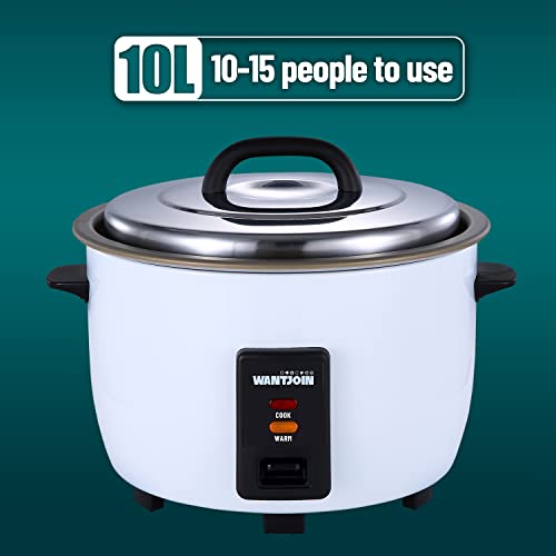 Wantjoin Rice Cooker Stainless Rice Cooker & Warmer Commercial Rice Cooker For Party And Family(10L Capacity For 4.2L Rice,42Cups) #TOP1