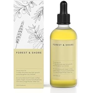 Natürliches Haaröl zum Haarwachstum beschleunigen mit biologischen Rosmarinöl, Rizinusöl, Mandelöl und Arganöl als Haarmaske und Haarkur (Haarwuchsöl)