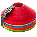 Flexible Soccer Cones (Pack 60, Multi Colors) with Mesh Bag & Strap, Unbreakable Sports Cones for Soccer, Basketball, Football Training Equipment, Agility Soccer Cones for Drills Training