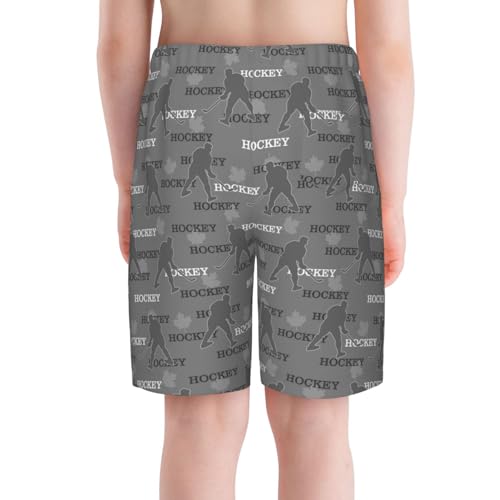 DZUAIKIT Hockey Players Print Boys Swim Trunk with Mesh Liner Breathable Swimsuit Board Shorts Personalized Beach Swim Pants3