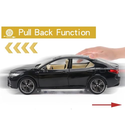 Image of 1 /24 Big Toyota Camry Toy Car Metal Pull Back Diecast Car with Openable Door and Sound Light, Gifts Toys for Kids【 Red 】