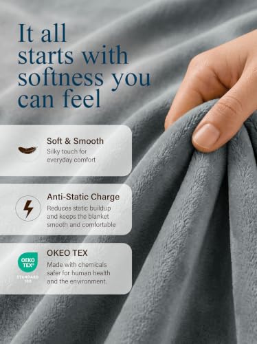 Image of Utopia Bedding Soft Fleece Bed Blanket Twin Size Ash Grey (60x80 Inch)