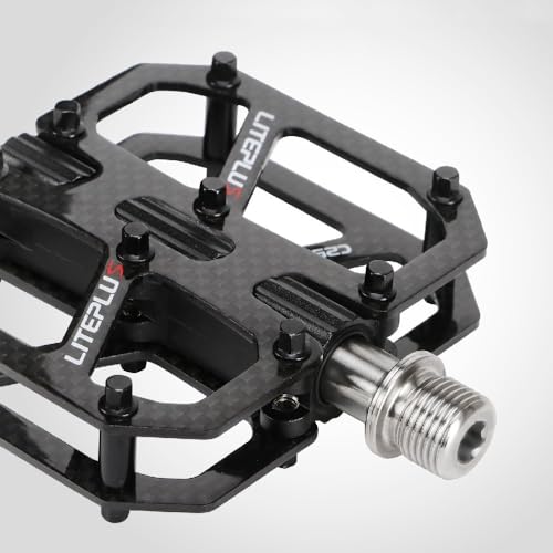 Sgxbos Mountain Bike Pedals Titanium Axle Bicycle Carbon Pedal Non-Slip Lightweight 3 Bearing Bicycle Pedals 9/16 Inch Bmx Road Bike Flat Pedal thumb #7