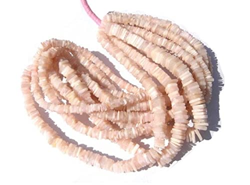 Opale rose du Pérou LKBEADS à coupe heishi carrée 4-5,5mm pour enfilage régulier
