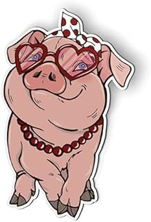 Cute Fancy Piggie Pig - 5" Magnet for Car Locker Refrigerator