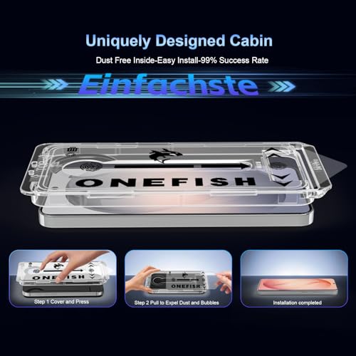 Image of OneFish Privacy Screen Protector Designed Compatible with Samsung Galaxy S26 Plus, 9H Tempered Glass, Scratch Resistant Bubble Free, Easy Installation, Auto Dust-Elimination 2 Pack