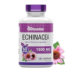 tnvitamins Echinacea Capsules (1500 MG x 180 Capsules) | Supports Health & Well-Being | Echinacea Root Herbal Extract…
