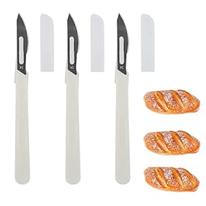 LONGHAO 3 Stk. Brotmesser Teigmesser Set