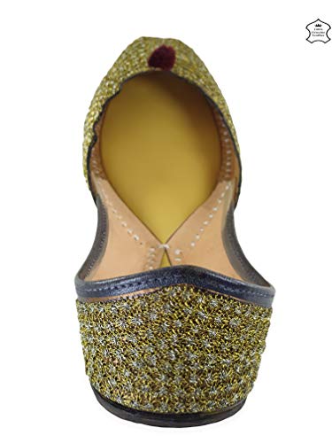 Image of Fulkari Prime Pure Leather Casual Women's Soft Leather Bite and Pinch Free Ladies Jutti Ethnic Mojari