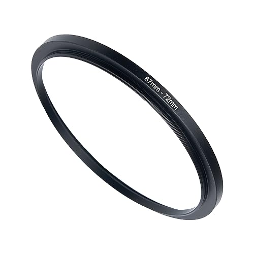 Image of 67mm to 72mm Step Up Ring Filter Adapter Black Metal Step up Adapter Rings Compatible with All Brand UV CPL ND Camera Lens Filter Step Down Ring (67mm-72mm)